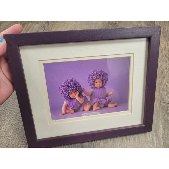 Anne Geddes Purple Passion Photograph Matted & Framed Art Wall - Picture 3 of 6